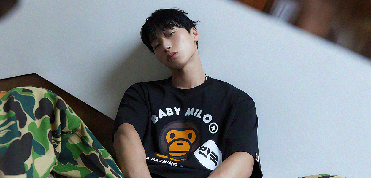 San do ATEEZ, estrela collab BAPE Korea Exclusive Summer Capsule Collection